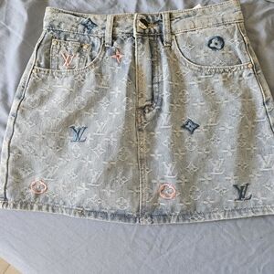 Designer Blue Denim Skirt